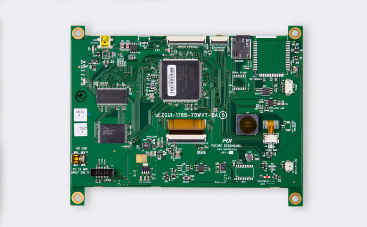 A photo of 7.0″ Resistive Touchscreen LCD GUI from the back