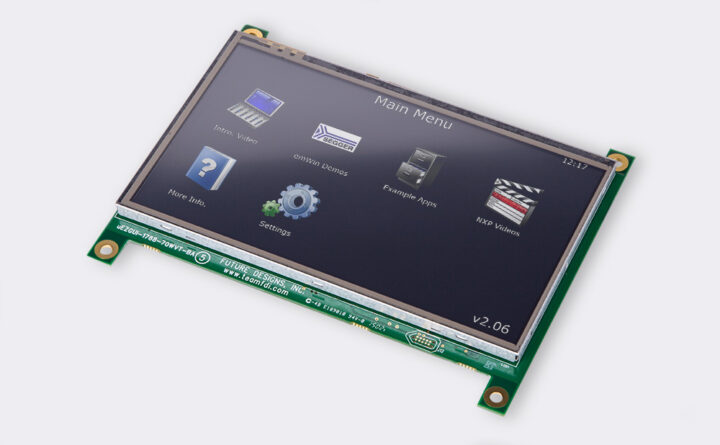 A photo of 7.0″ Resistive Touchscreen LCD GUI from the front angle