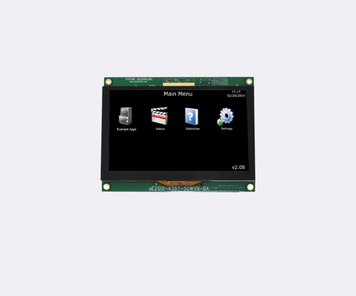 A photo of 5.0″ PCAP Touchscreen LCD GUI from the front